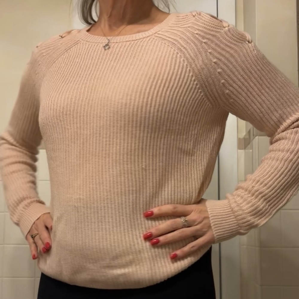 New York & Company Blush Ribbed Sweater